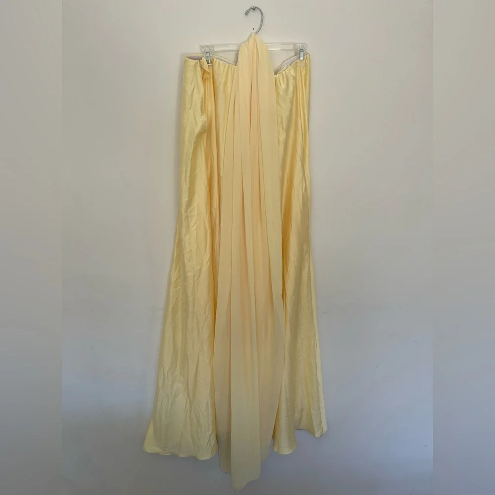 Show Me Your MuMu Strapless Yellow Maxi Dress with Neck Sash - Picture 6 of 10